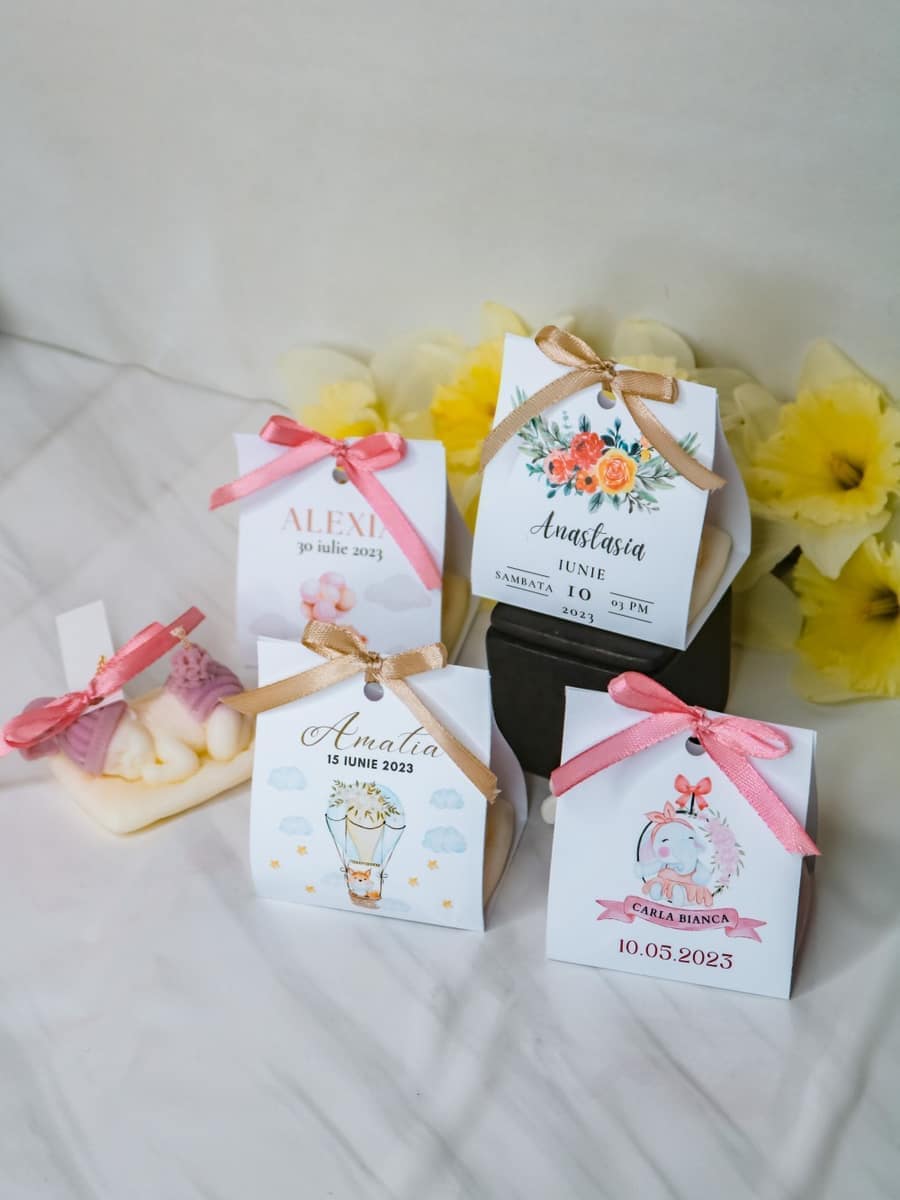 Marturii Botez lumanare BABY - cartonat & fundita - imagine 31